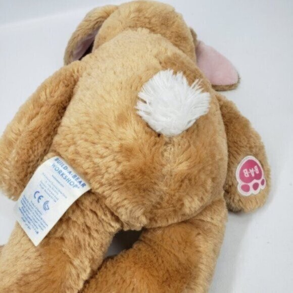 Build a Bear Workshop Pawlette Rabbit Bunny Plush Light Brown Pink Easter - Picture 8 of 10